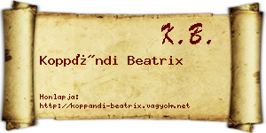 Koppándi Beatrix névjegykártya